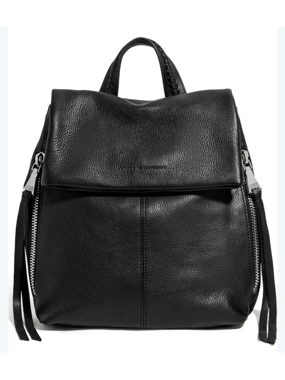 EUC Aimee Kestenberg Black 100% Genuine Leather Bali Backpack 11.5”Hx 10”Wx5”D
